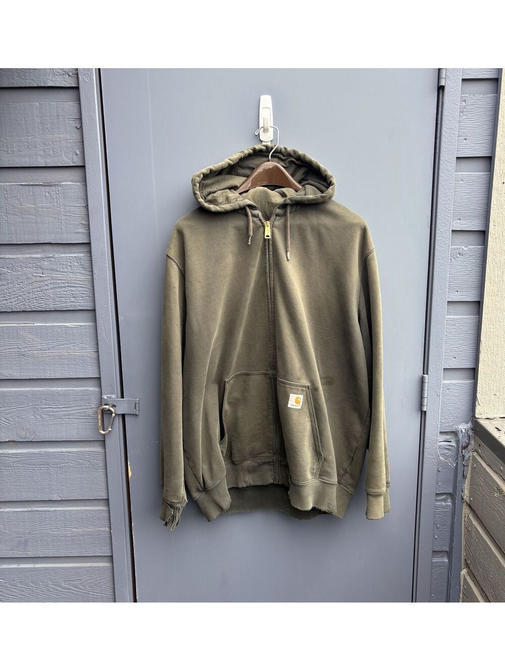 Vintage Carhartt Faded Distressed Full Zip Hoodie